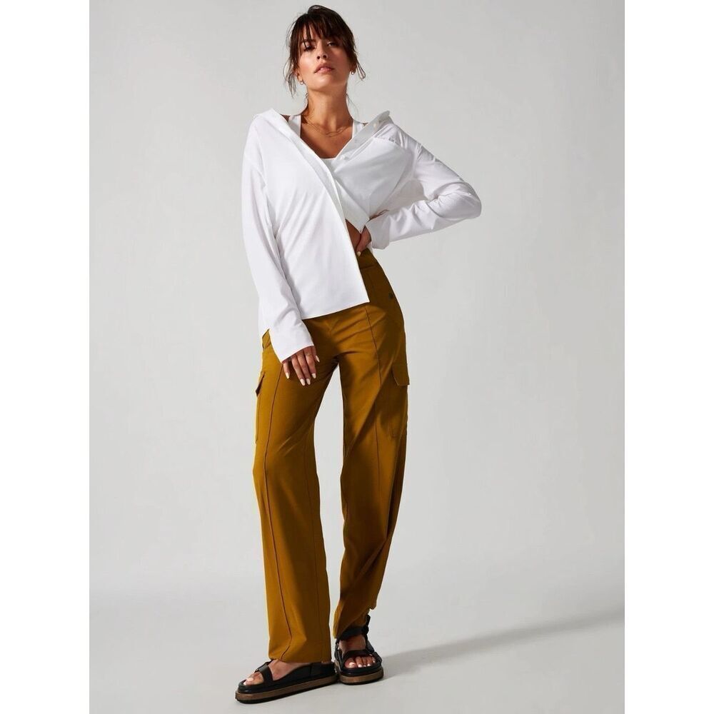 Athleta Vienna Cargo Pant Brass Yellow Size 10